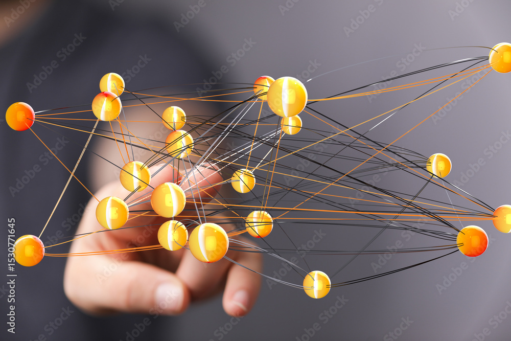 Leinwandbilder abstract image of a network connection, representing global communication and collaboration.
