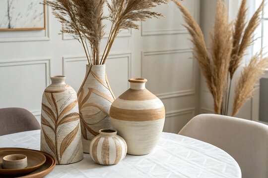 Elegant Neutral-Toned Ceramic Vases Modern Home Decor Inspiration