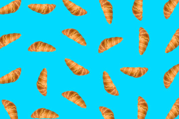 Croissant Pattern, Bakery Cake Minimal Wallpaper with Copy Space