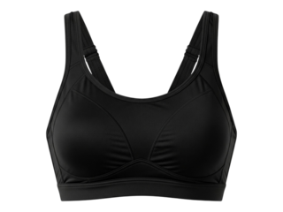 Black sports bra isolated on transparent background