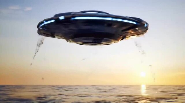 UFO Emerging Dramatically from the Ocean Surface