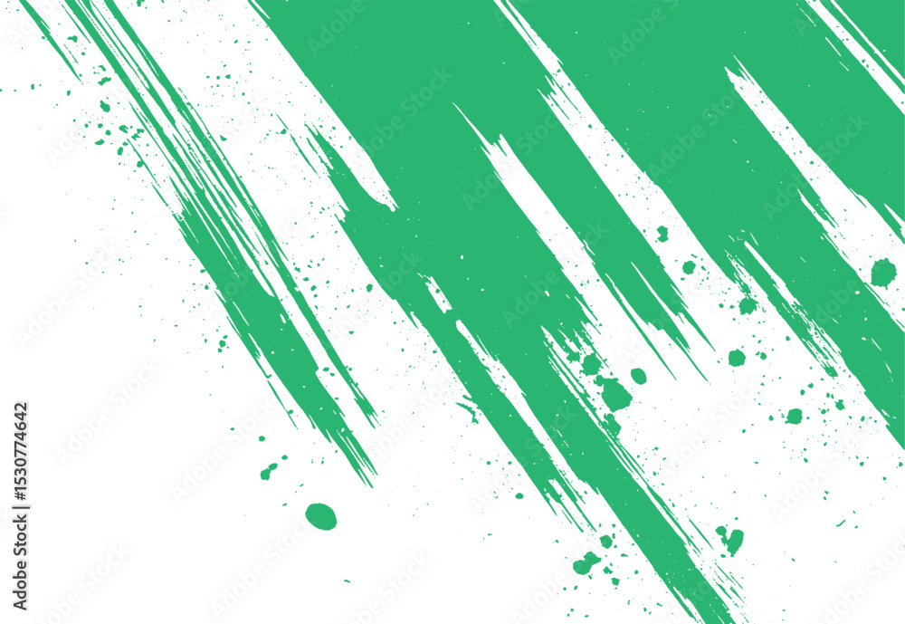 Poster abstract green brush strokes on white background artistic texture design for graphic design concepts