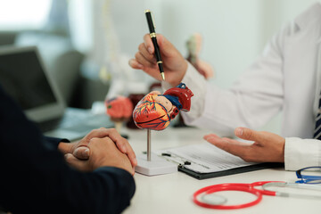 Patient with heart pain consulting a specialist to identify the cause and receive treatment...