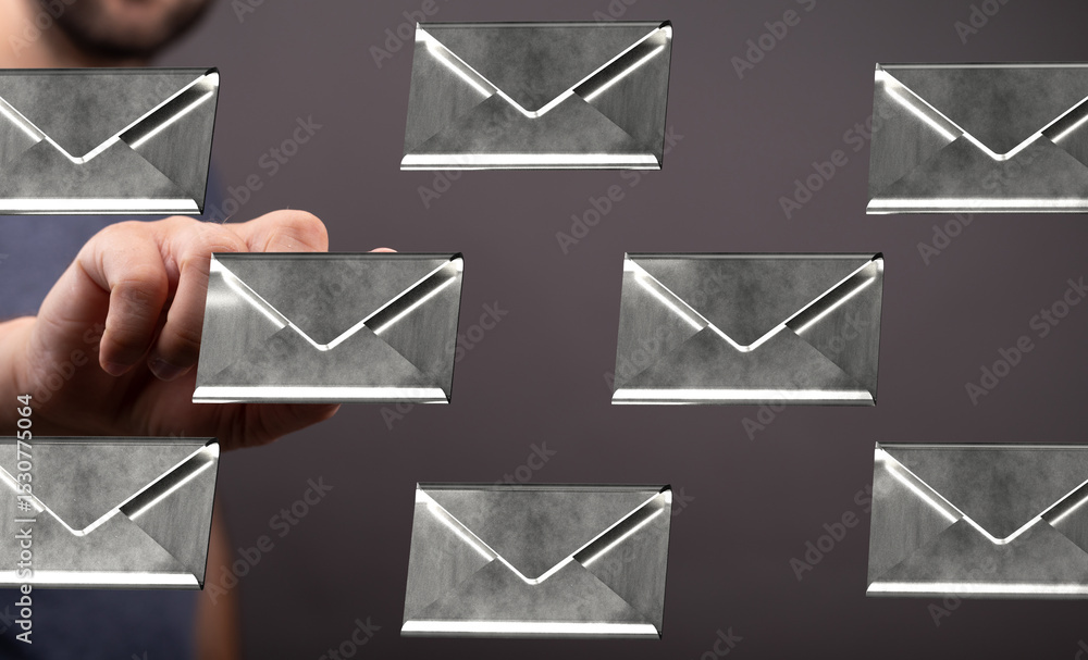 Fototapete efficient email management. concept image showing digital email inbox.