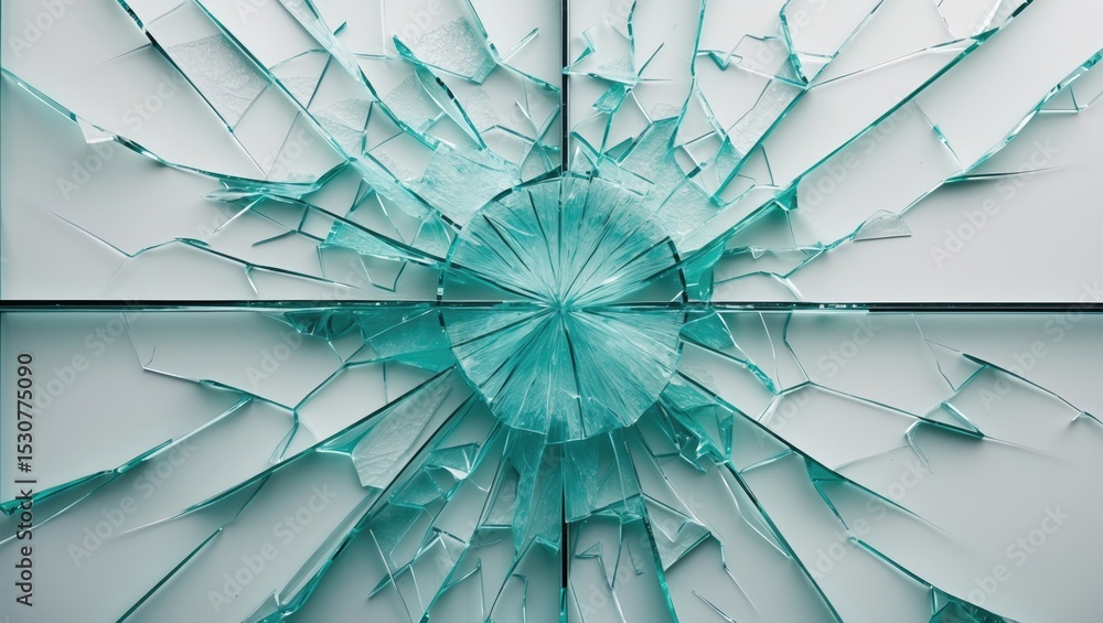 Poster broken window with a background of cracked glass. an abstract textured surface.