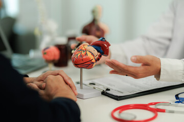 Patient with heart pain consulting a specialist to identify the cause and receive treatment...