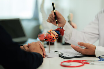Patient with heart pain consulting a specialist to identify the cause and receive treatment...