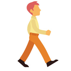 Vista laterale di un uomo donna che cammina E CORRE in avanti. - illustrazioni molte pose