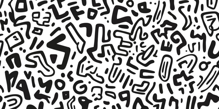 Abstract black and white pattern of organic shapes - Powered by Adobe