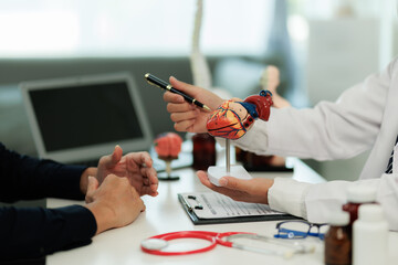 Patient with heart pain consulting a specialist to identify the cause and receive treatment...