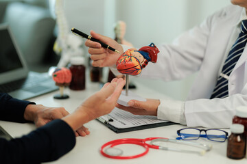 Patient with heart pain consulting a specialist to identify the cause and receive treatment...