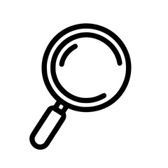 Minimal Black Line Magnifying Glass Icon for Search and Discovery
