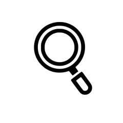 Minimal Black Line Magnifying Glass Icon for Search and Discovery