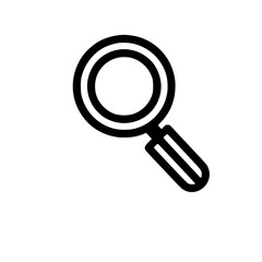 Minimal Black Line Magnifying Glass Icon for Search and Discovery