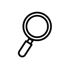 Minimal Black Line Magnifying Glass Icon for Search and Discovery