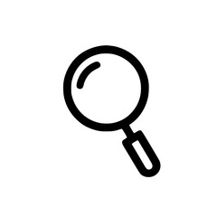 Minimal Black Line Magnifying Glass Icon for Search and Discovery