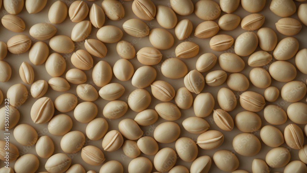 Poster close-up view of soybeans. full frame of soybeans serving as the background. soybeans are used to ma