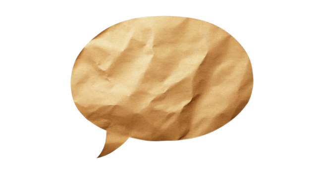 Crumpled paper shapes enhance artistic interpretation of conversation and communication in design setups