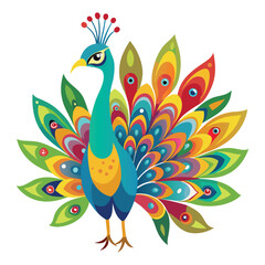 Colorful peacock spread