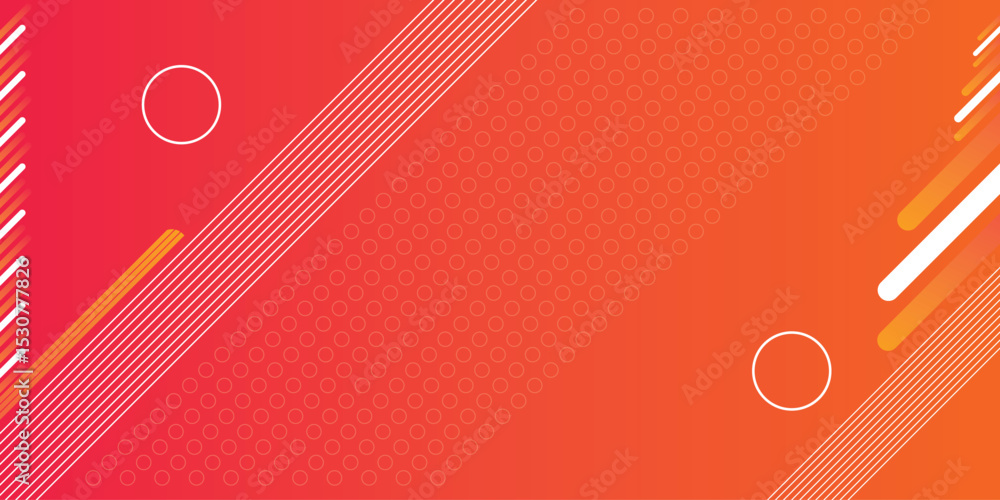 Canvas Prints abstract red and orange geometric background with stripes and circles for modern design