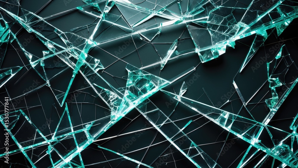 Poster broken glass texture over background with a shattered pattern.