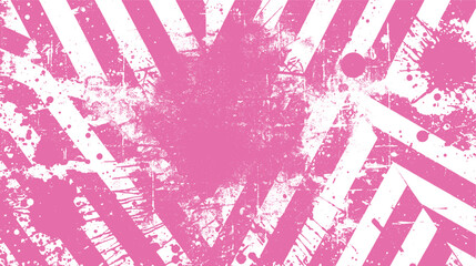 Abstract pink and white grunge texture with diagonal stripes and splatter effect for creative design