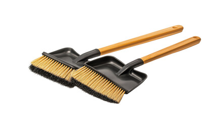 Dual cleaning tools with bamboo handles designed for efficient dust collection and easy handling during chores