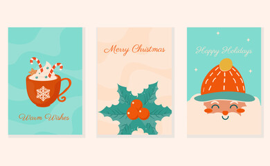 holiday christmas posters set