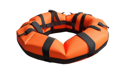 Bright orange life ring designed for safety in aquatic environments like marinas and pools