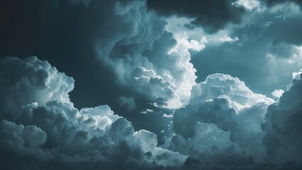 Fototapeta premium Closeup of a storm cloud before rain, dark cloud during summer