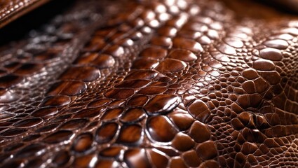 Brown crocodile leather bag background texture featuring a textured surface.