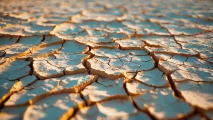 Close-up of dry, cracked ground used as a background.