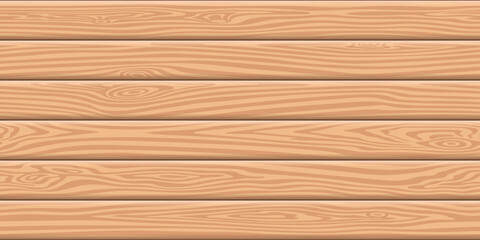 Wood plank wall, horizontal slats, wood texture seamless pattern, vector design