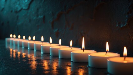 A glowing candle light creating a warm and cozy ambiance.