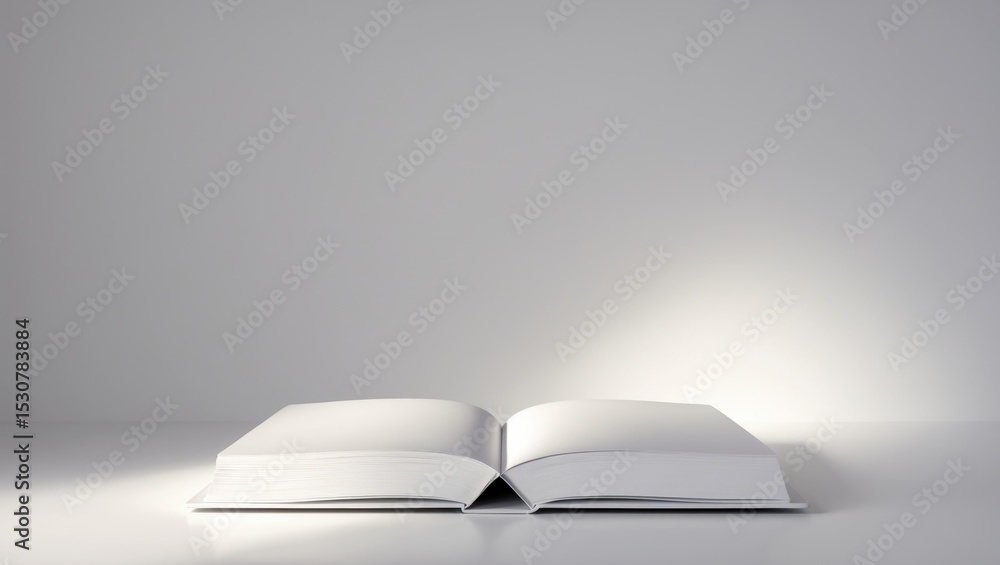Aufkleber close-up of a blank white notebook on a white background with clipping path.