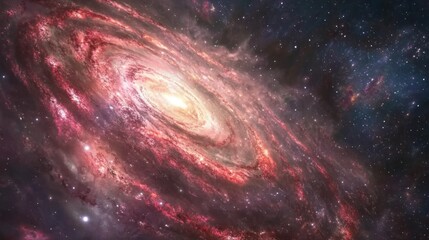 Spiral galaxy in deep space. Vivid colors, swirling nebulae