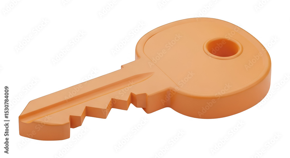 Poster orange key isolated on black background security access and unlock concept