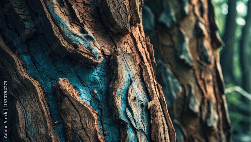 Poster close-up of tree bark texture showcasing natural patterns and intricate details