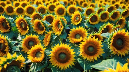 Bouquets of sunflowers captured from a top-down perspective.