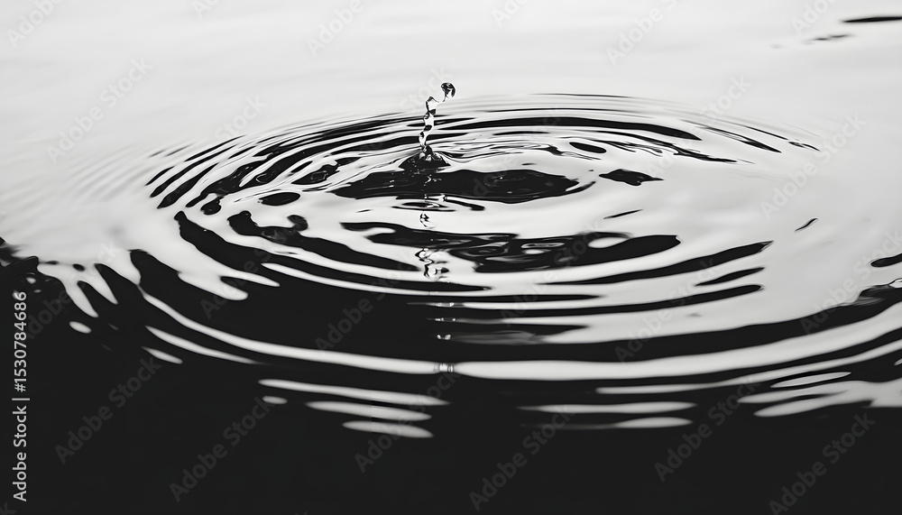 Aufkleber grayscale abstract water reflections soft ripples minimalistic composition artistic vibes