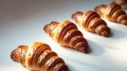 Close-up of croissants isolated on a background.