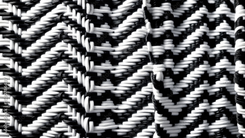 Aufkleber closeup of synthetic weaving in chevron pattern. seamless texture background handwoven.