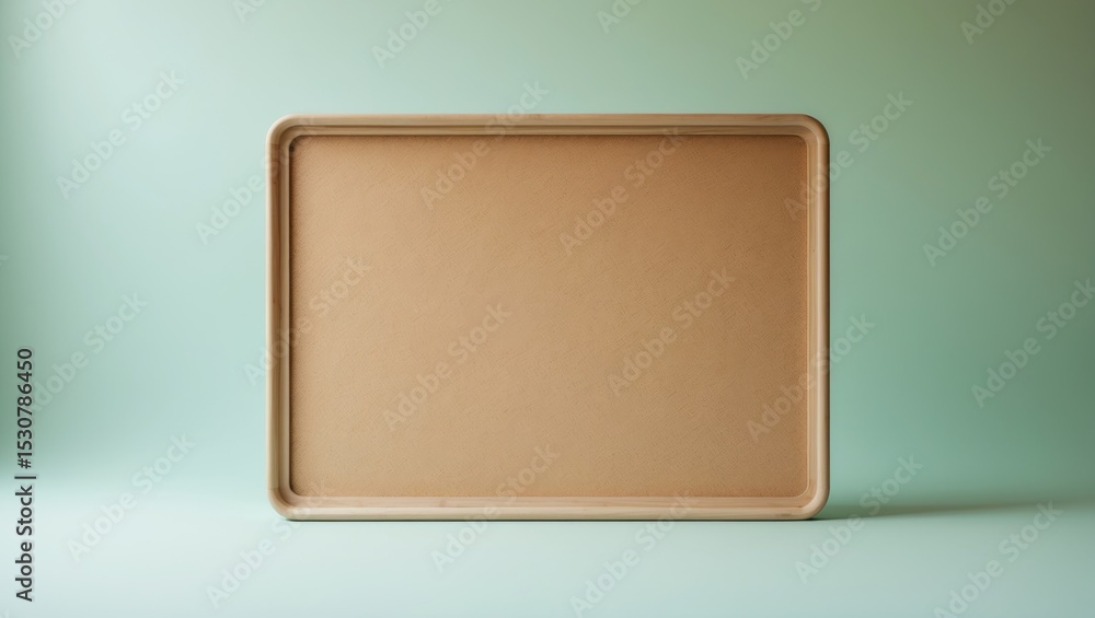 Poster brown empty corkboard for notes on a green background with space for messages and reminders.