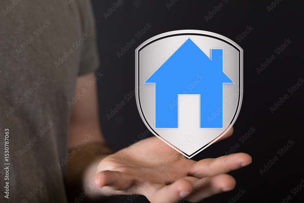 Poster secure your home with advanced technology. peace of mind, 24/7 protection.
