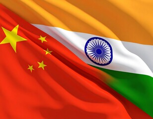 Flags of China and India