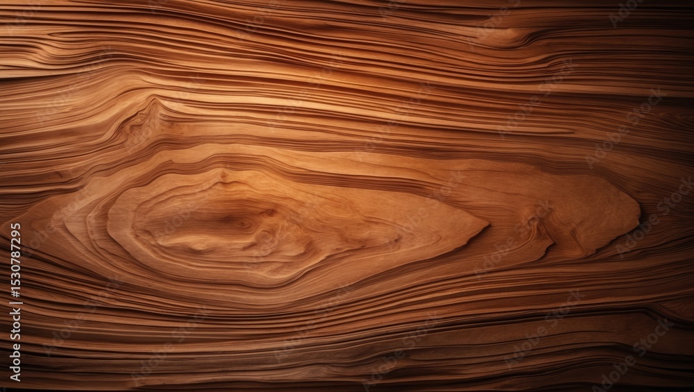 Poster close-up view of polished wood displaying detailed grain patterns and textures.