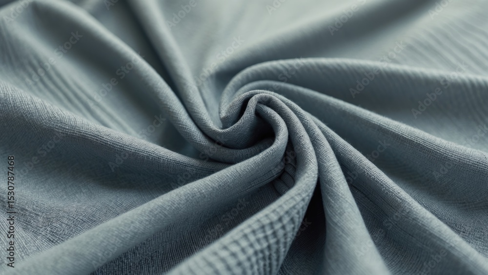 Poster close-up of blue and gray fabric forming a patterned fabric backdrop utilized as a background.