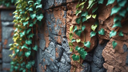 Brown and gray wall texture as background and surface detail.