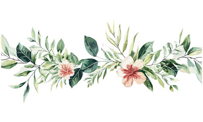 Golden greenery floral border, botanical art design, wedding and birthday invitation, summer holiday background, natural foliage elements, elegant garden theme, vector illustration.