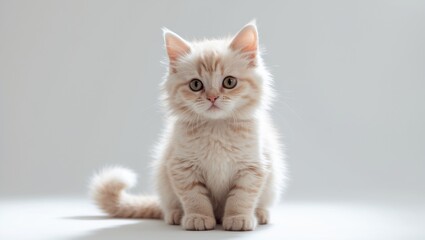 Obraz premium British shorthair lilac kitten in humorous poses on white background isolated